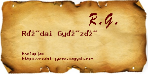 Rédai Győző névjegykártya